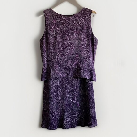 PETITE SOPHISTICATE Women’s‎ 100% Purple Paisley Skirt Set Size 10 - Picture 1 of 10